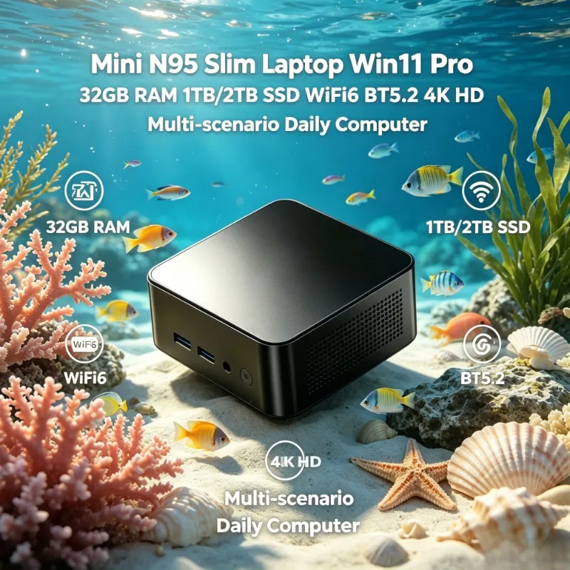 N95 Slim Mini Laptop Win11 Pro 32GB RAM 1TB/2TB SSD 4K HD WiFi6 BT5.2 Multiscene Daily Use Notebook
N95 Slim Mini Laptop Win11 Pro 32GB RAM 1TB/2TB SSD 4K HD WiFi6 BT5.2 Multiscene Daily Use Notebook
