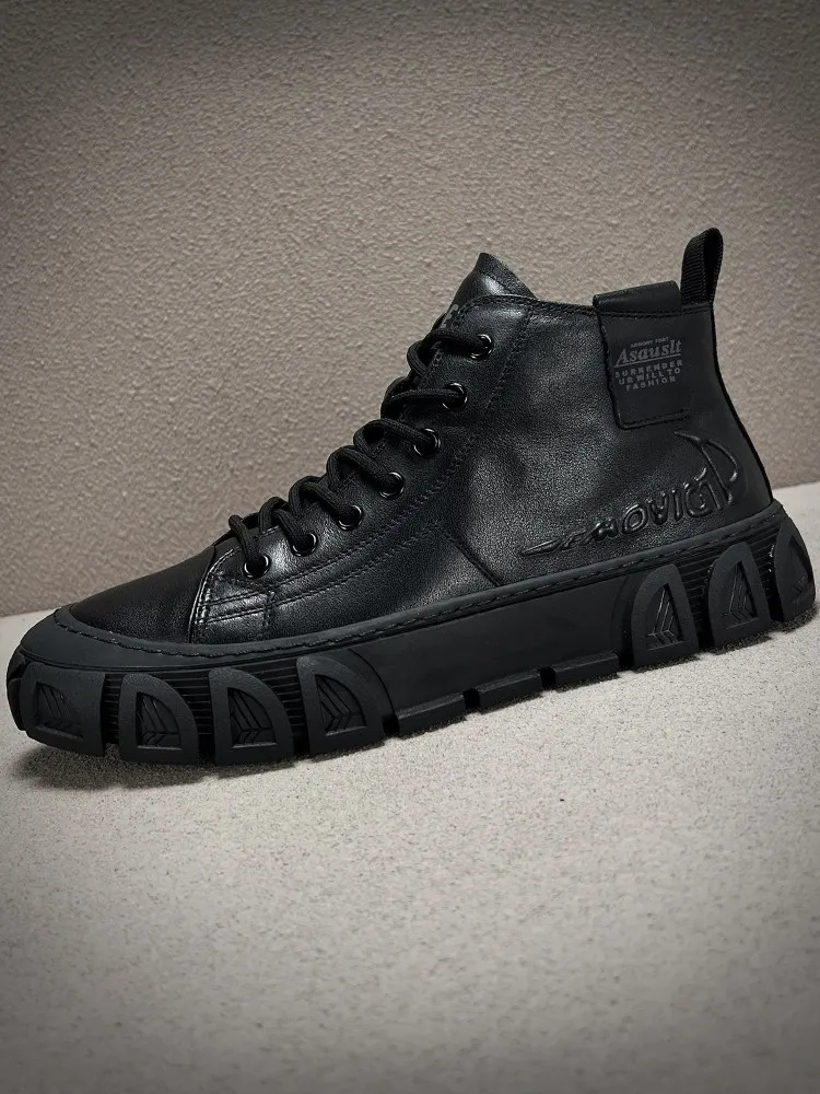 Leather Boots Men's Spring Autumn High Top Thick Bottom Casual Shoes Breathable Anti-Odor round Toe Rubber Outsole
Leather Boots Men's Spring Autumn High Top Thick Bottom Casual Shoes Breathable Anti-Odor round Toe Rubber Outsole