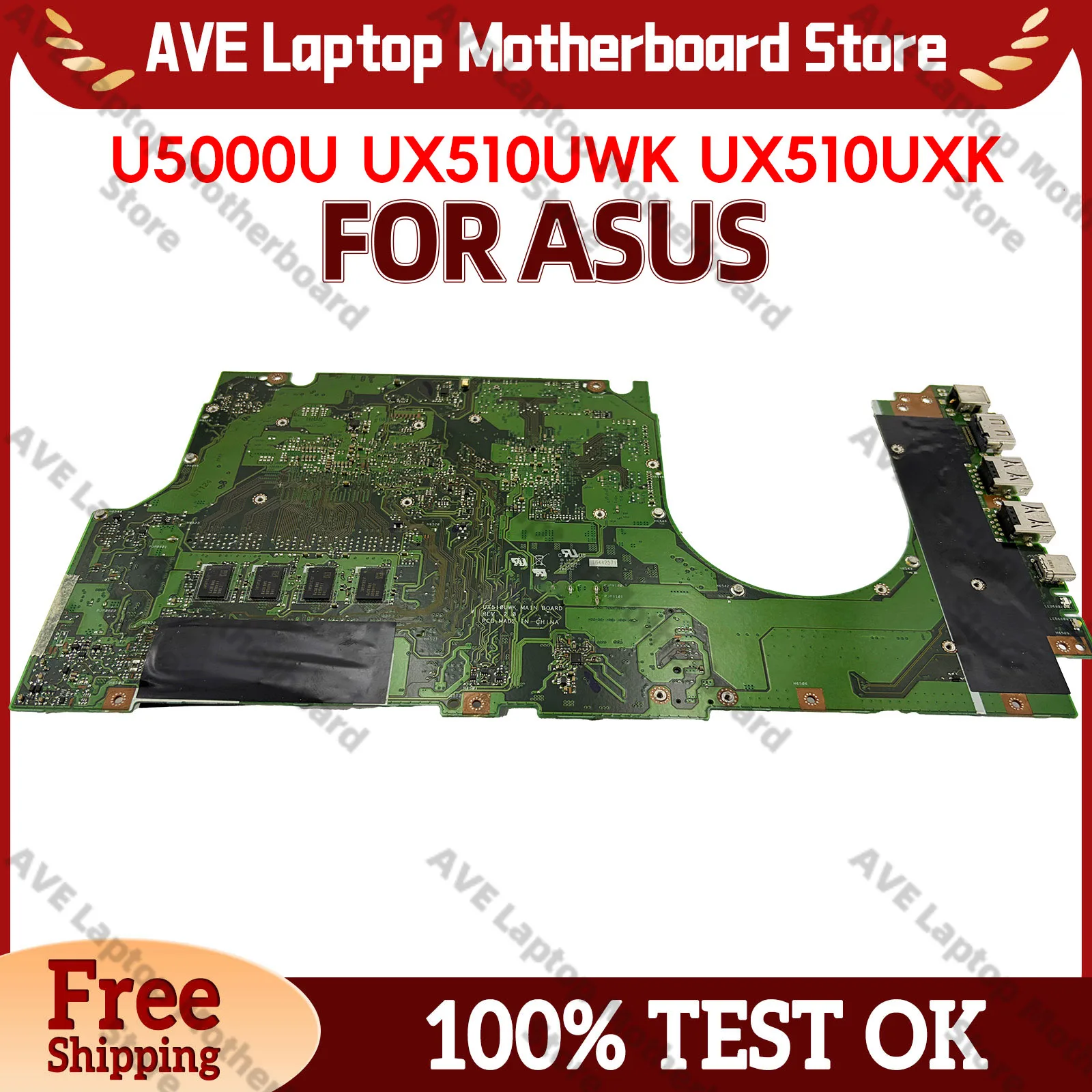 UX510UX UX510UXK Laptop Motherboard For ASUS ZenBook V510U U5000U UX510UX UX510U UX510UWK UX510UW Mainboard With I3 I5 I7 CPU
UX510UX UX510UXK Laptop Motherboard For ASUS ZenBook V510U U5000U UX510UX UX510U UX510UWK UX510UW Mainboard With I3 I5 I7 CPU