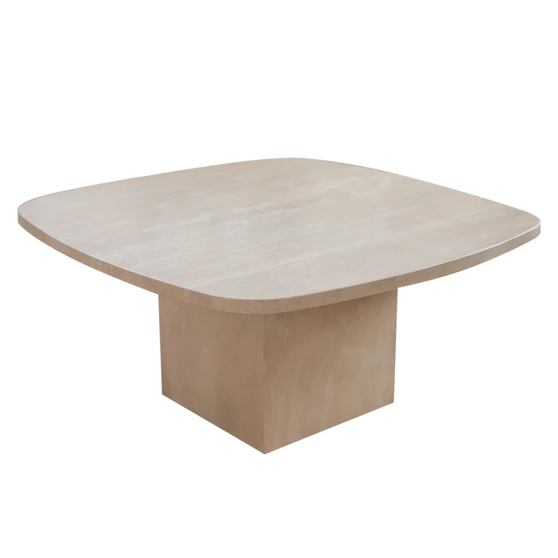 Simple beige travertine coffee table light luxury high-end living room natural marble edge square
Simple beige travertine coffee table light luxury high-end living room natural marble edge square