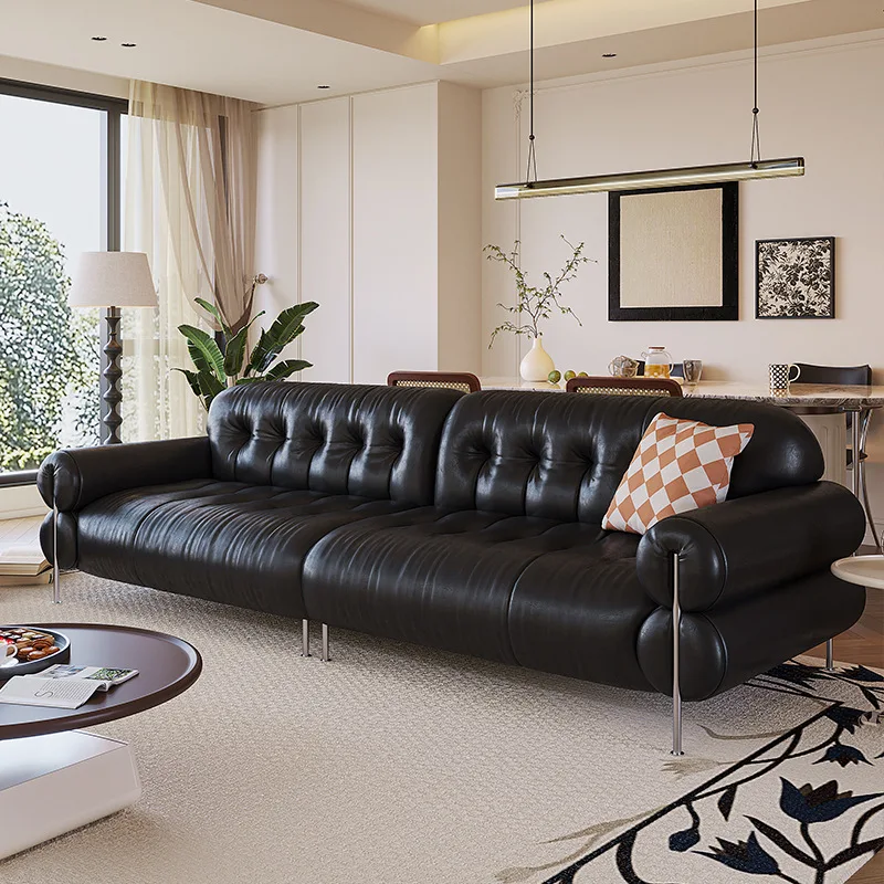 Brown Sugar Cloud Sofa Three-person Medium Retro Black Straight Row Multiplayer First Layer Cowhide Genuine Leather
Brown Sugar Cloud Sofa Three-person Medium Retro Black Straight Row Multiplayer First Layer Cowhide Genuine Leather
