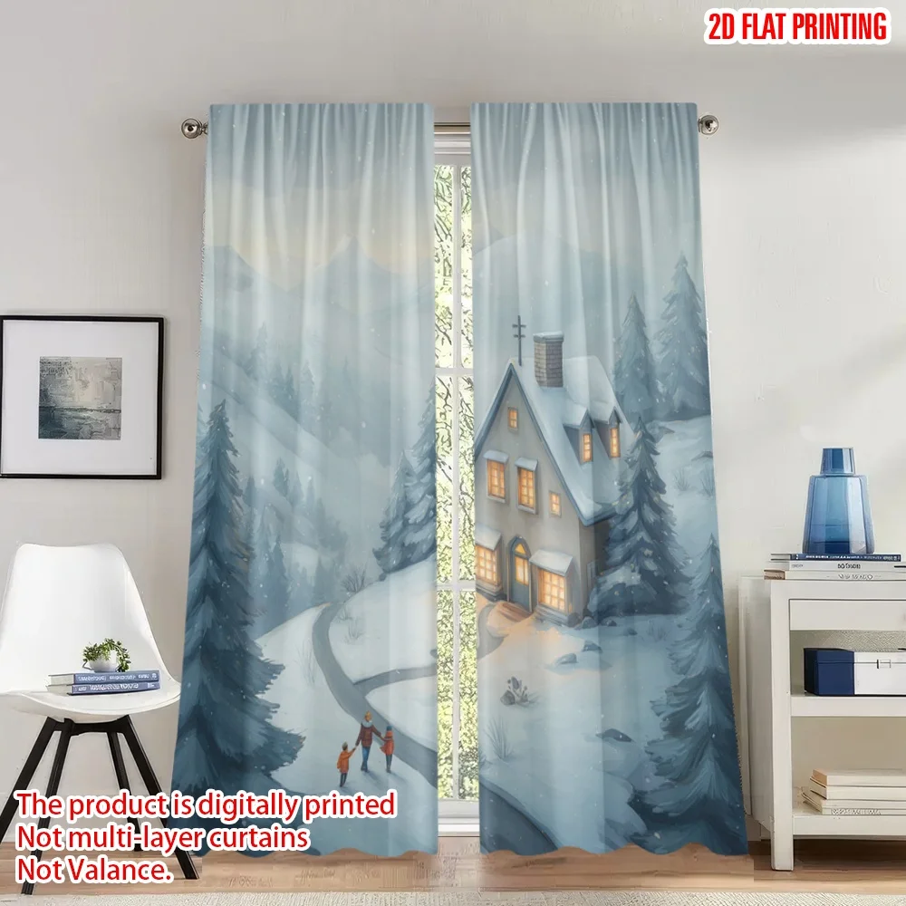2pcs 2D flat printing Classic Christmas Curtains Cozy Winter Cabin Snowy Mountains Family Digital Printed Polyester Drapes
2pcs 2D flat printing Classic Christmas Curtains Cozy Winter Cabin Snowy Mountains Family Digital Printed Polyester Drapes