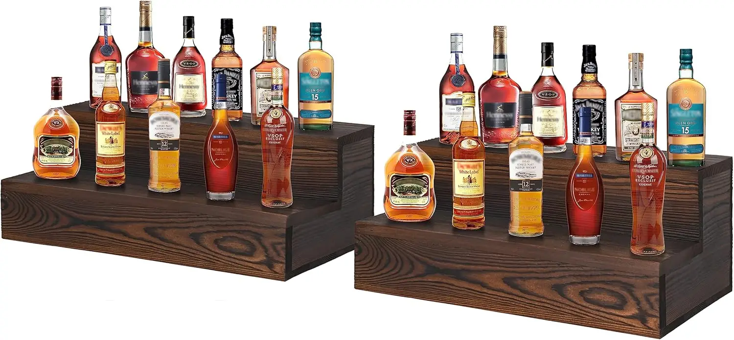 2-Pack Wooden Bar Shelves, Tabletop Wine Rack for Liquor Display, Home Bar Organizer
2-Pack Wooden Bar Shelves, Tabletop Wine Rack for Liquor Display, Home Bar Organizer