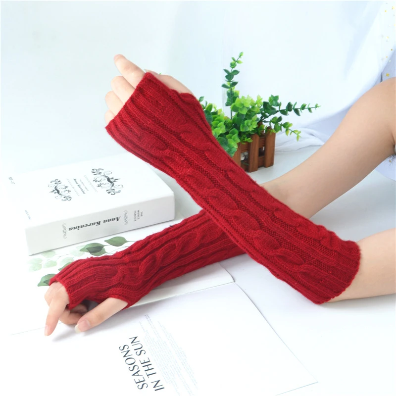 Fashion Lady Long Warm Sleeves Knitting Autumn Winter Students Half Finger Arm Thumb Hole Gloves Mittens
Fashion Lady Long Warm Sleeves Knitting Autumn Winter Students Half Finger Arm Thumb Hole Gloves Mittens