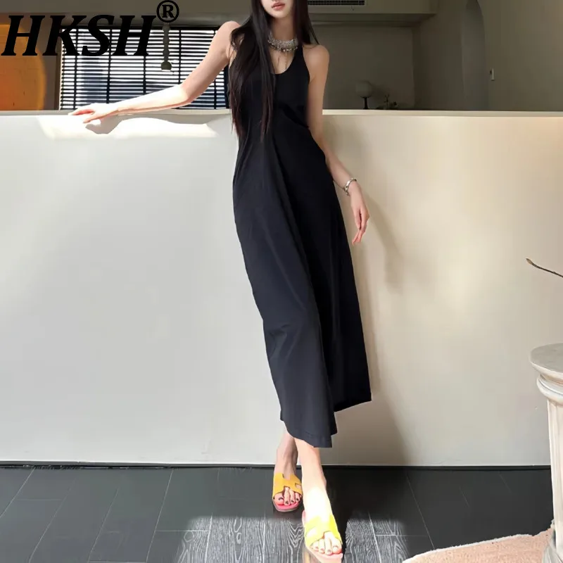 HKSH Women Long Dress Slim Fit Solid Color V-neck Sleeveless Dark High Street Sexy Fashion Minimalism Tank Dresses Summer HK5854
HKSH Women Long Dress Slim Fit Solid Color V-neck Sleeveless Dark High Street Sexy Fashion Minimalism Tank Dresses Summer HK5854