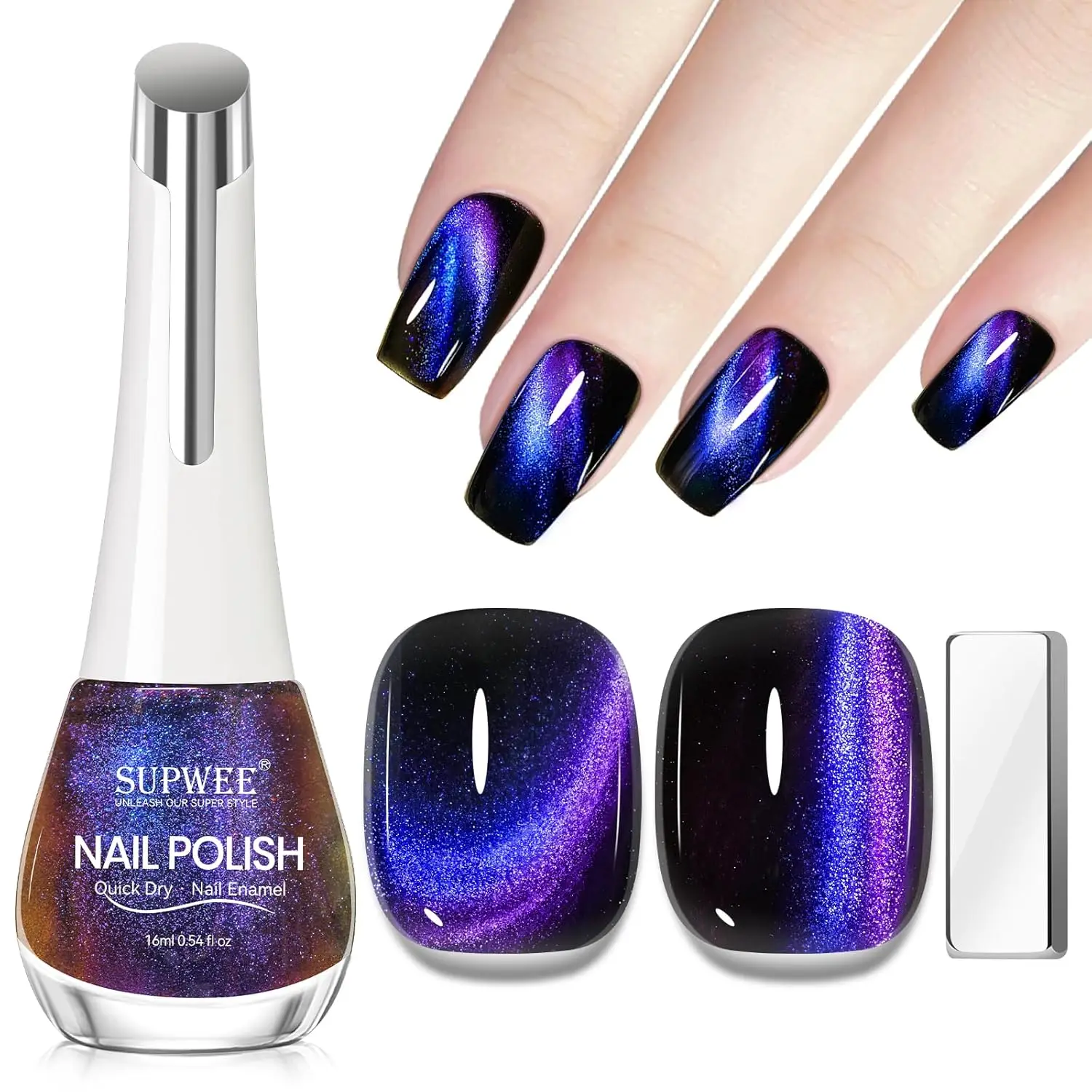 9D Magnetic Cat Eye Nail Polish - Quick Dry, No UV Needed, 16ml
9D Magnetic Cat Eye Nail Polish - Quick Dry, No UV Needed, 16ml