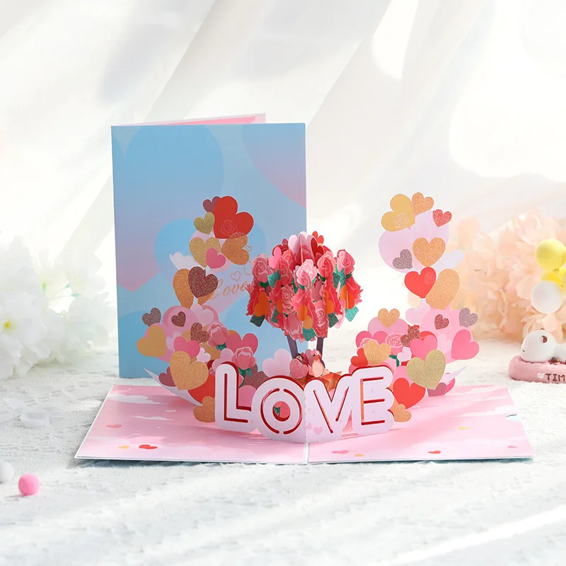 1 pcs Pop up Valentine's Day 3D Card Romantic Love Handmade Creativity 520 Message Commemorative Day Gifts greeting cards
1 pcs Pop up Valentine's Day 3D Card Romantic Love Handmade Creativity 520 Message Commemorative Day Gifts greeting cards