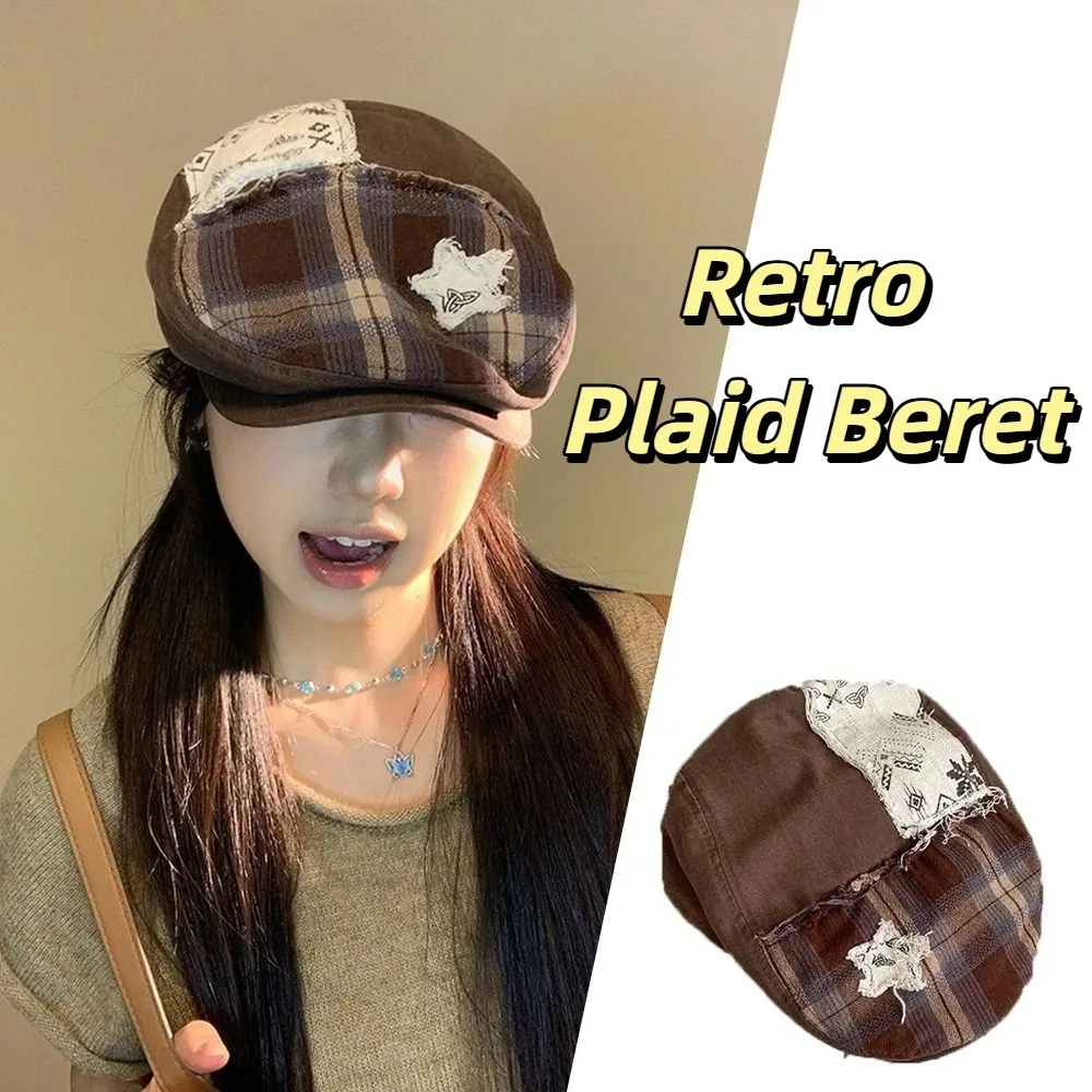 Trend Vintage Star Plaid Beret Y2k Versatile Newsboy Cap Brown American Painter Cap Spring Summer
Trend Vintage Star Plaid Beret Y2k Versatile Newsboy Cap Brown American Painter Cap Spring Summer