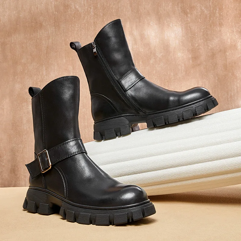 Autumn Winter Ankle Boots All-match Cowhide High Quality Genuine Leather Boots Men Platform Boots Ankle Boots Chelsea Boots
Autumn Winter Ankle Boots All-match Cowhide High Quality Genuine Leather Boots Men Platform Boots Ankle Boots Chelsea Boots