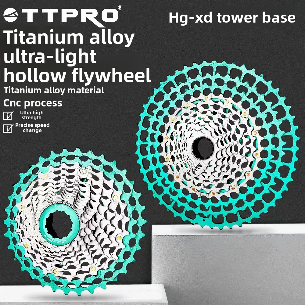 TTPRO Ultra Light Titanium Alloy CNC Hollow High-end Flywheel 12 Speed Mountain Bike Road Bike Gear XD/HG
TTPRO Ultra Light Titanium Alloy CNC Hollow High-end Flywheel 12 Speed Mountain Bike Road Bike Gear XD/HG