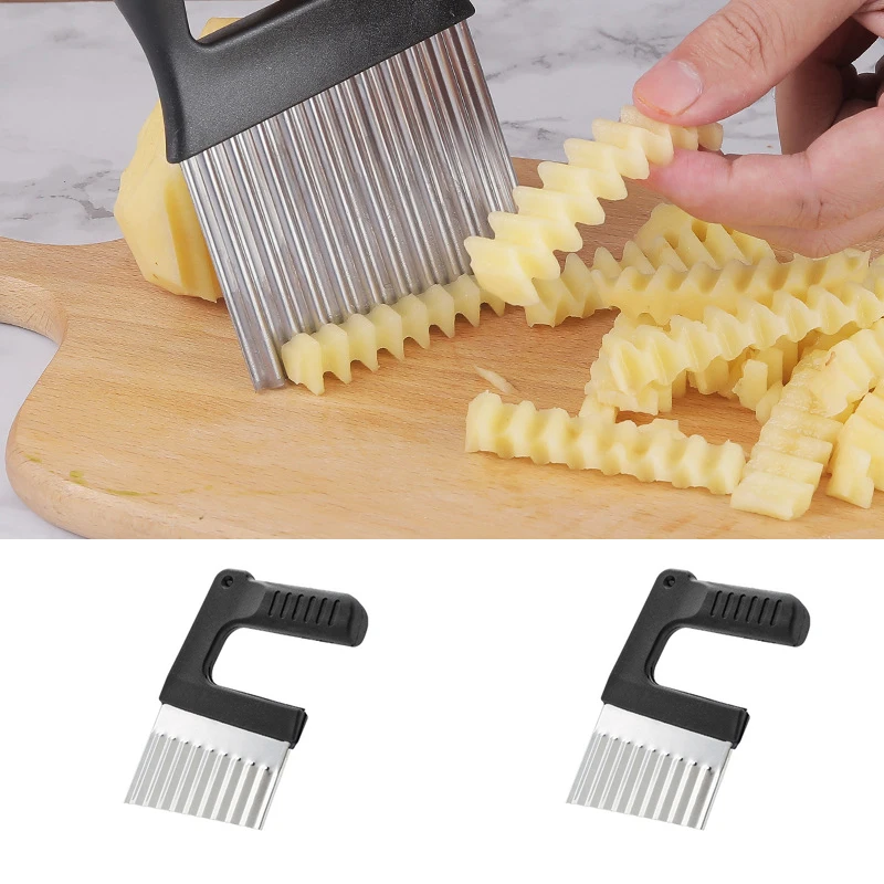 Stainless Steel Potato Chip Slicer Dough Vegetable Fruit Crinkle Wavy Slicer Knife Potato Cutter Chopper French Fry Maker Tool
Stainless Steel Potato Chip Slicer Dough Vegetable Fruit Crinkle Wavy Slicer Knife Potato Cutter Chopper French Fry Maker Tool