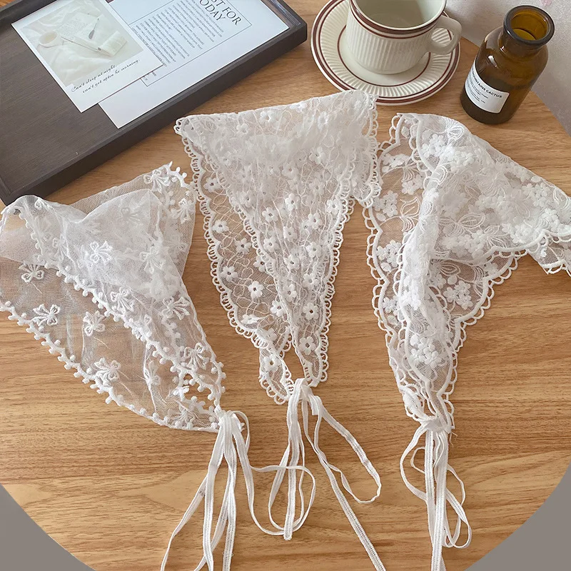 1PC Lace Bandanas Scarf Retro lace Floral Triangle Headscarf Embroidered Hair Scarf Wrap Korean Womens Girl Sweet Kerchief
1PC Lace Bandanas Scarf Retro lace Floral Triangle Headscarf Embroidered Hair Scarf Wrap Korean Womens Girl Sweet Kerchief