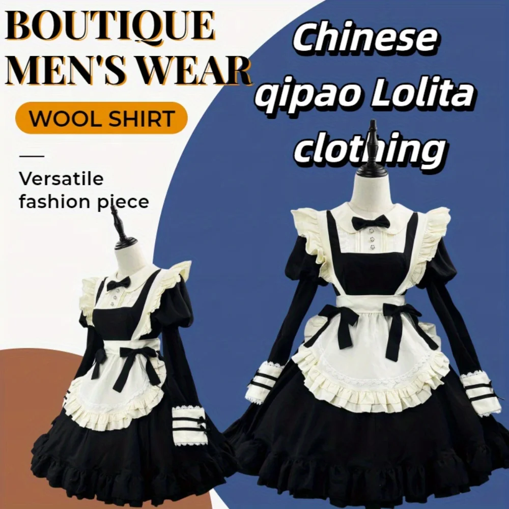 New Lolita Black Dress Japanese Nun Style Lace Maid Set Cute Japanese Maid Dress Suitable for Cafe Themes
New Lolita Black Dress Japanese Nun Style Lace Maid Set Cute Japanese Maid Dress Suitable for Cafe Themes