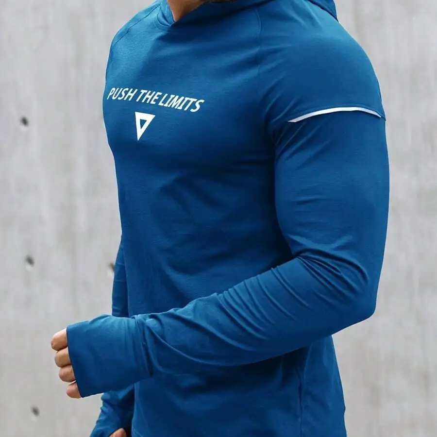 Mens Hooded Long Sleeve Sports Top With Reflective Strip
Mens Hooded Long Sleeve Sports Top With Reflective Strip