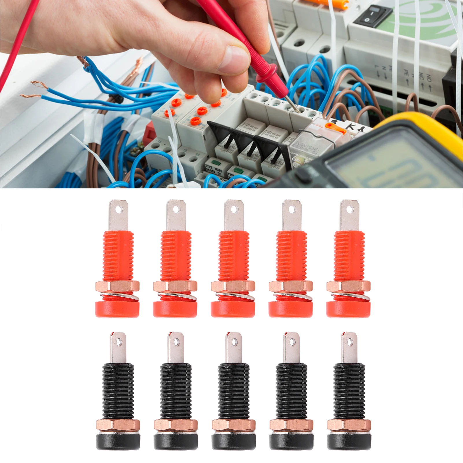 Banana Plugs Stable Insulation Resistance Banana Plug Female 4mm/0.2in Hole for Electronic Equipment
Banana Plugs Stable Insulation Resistance Banana Plug Female 4mm/0.2in Hole for Electronic Equipment