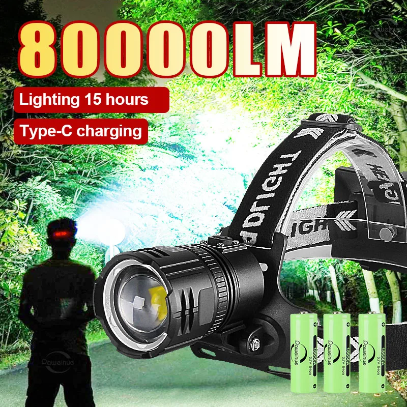 80000LM XHP300/L2 Супер мощный светодиодный налобный фонарь 18650 USB перезаряжаемый фонарь высокой мощности для кемпинга, рыбалки, водонепроницаемый налобный фонарь
80000LM XHP300/L2 Супер мощный светодиодный налобный фонарь 18650 USB перезаряжаемый фонарь высокой мощности для кемпинга, рыбалки, водонепроницаемый налобный фонарь