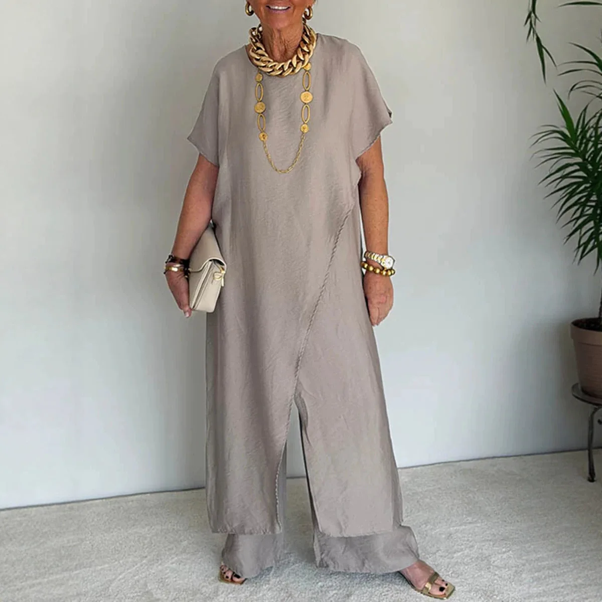 Women's Two-piece Sets Casual Sleeveless Irregular Long Top Wide-leg Trousers Set Summer Elegant Holiday Solid Color Suits
Women's Two-piece Sets Casual Sleeveless Irregular Long Top Wide-leg Trousers Set Summer Elegant Holiday Solid Color Suits