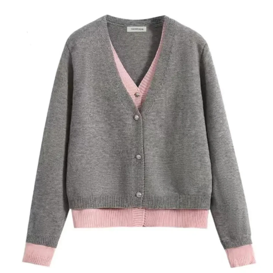 2024 New, V-neck Fake Two Piece Knitted Cardigan Jackets,Women's, Spring Autumn Soft Sticky Sweater Coat, Jerseys Tops,Girls
2024 New, V-neck Fake Two Piece Knitted Cardigan Jackets,Women's, Spring Autumn Soft Sticky Sweater Coat, Jerseys Tops,Girls