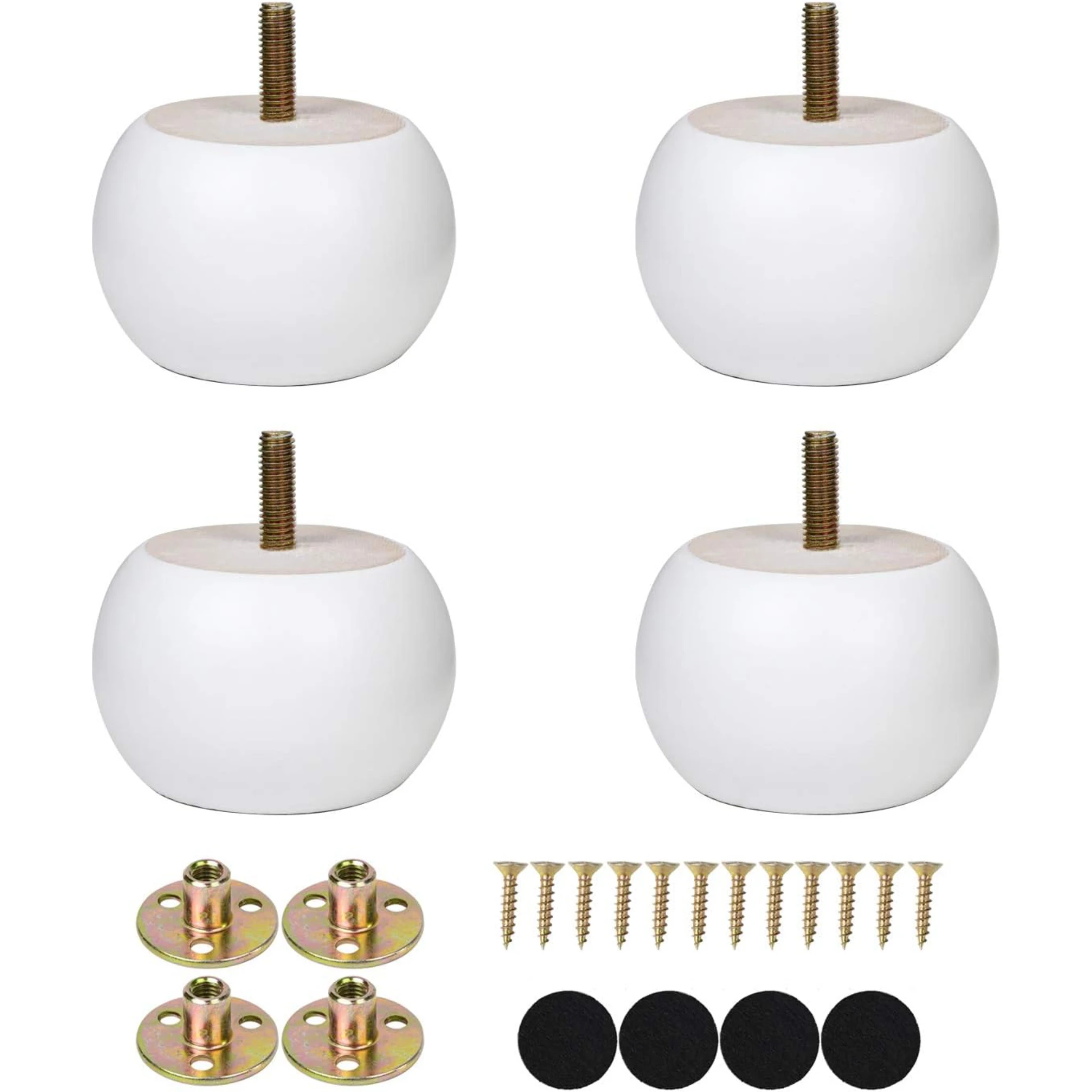 2 Inches White Bun Feet for Furniture Solid Wood Round Replacement Legs Set of 4 for Chair Ottoman Predrilled M8 Bolt
2 Inches White Bun Feet for Furniture Solid Wood Round Replacement Legs Set of 4 for Chair Ottoman Predrilled M8 Bolt