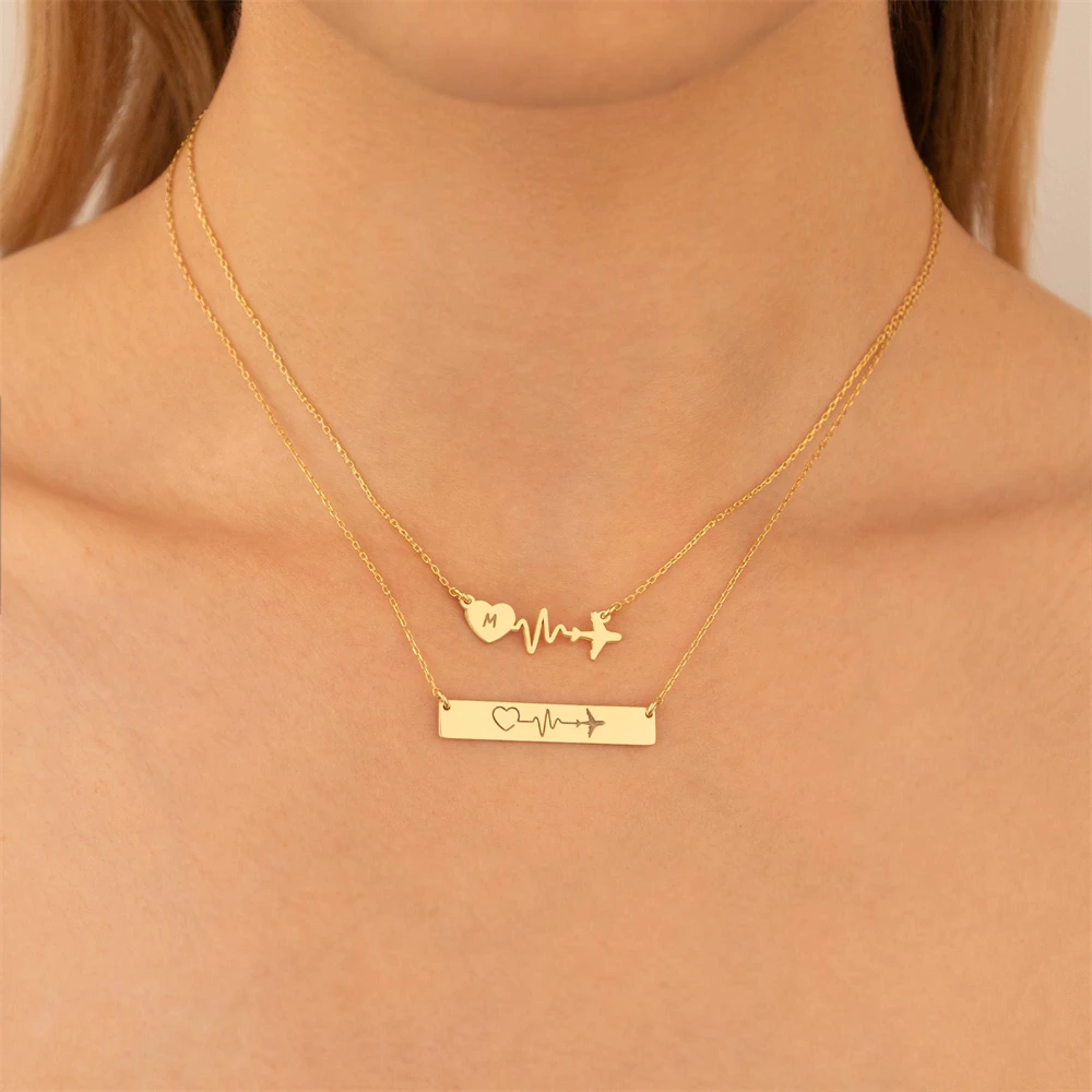 Plane and Heart Necklace Custom Initial Letter Necklace Personalized Jewelry Flying from Your Heart Choker Gold Plated Necklace
Plane and Heart Necklace Custom Initial Letter Necklace Personalized Jewelry Flying from Your Heart Choker Gold Plated Necklace