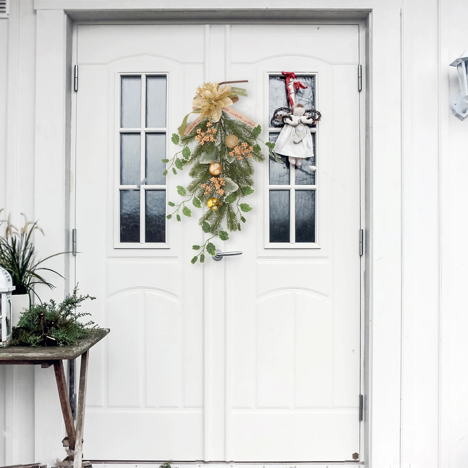 Golden Christmas Flower Hanging Tree Teardrop Swag Door Wall Fireplace Decor Holiday Party Xmas Wreath Decorations
Golden Christmas Flower Hanging Tree Teardrop Swag Door Wall Fireplace Decor Holiday Party Xmas Wreath Decorations