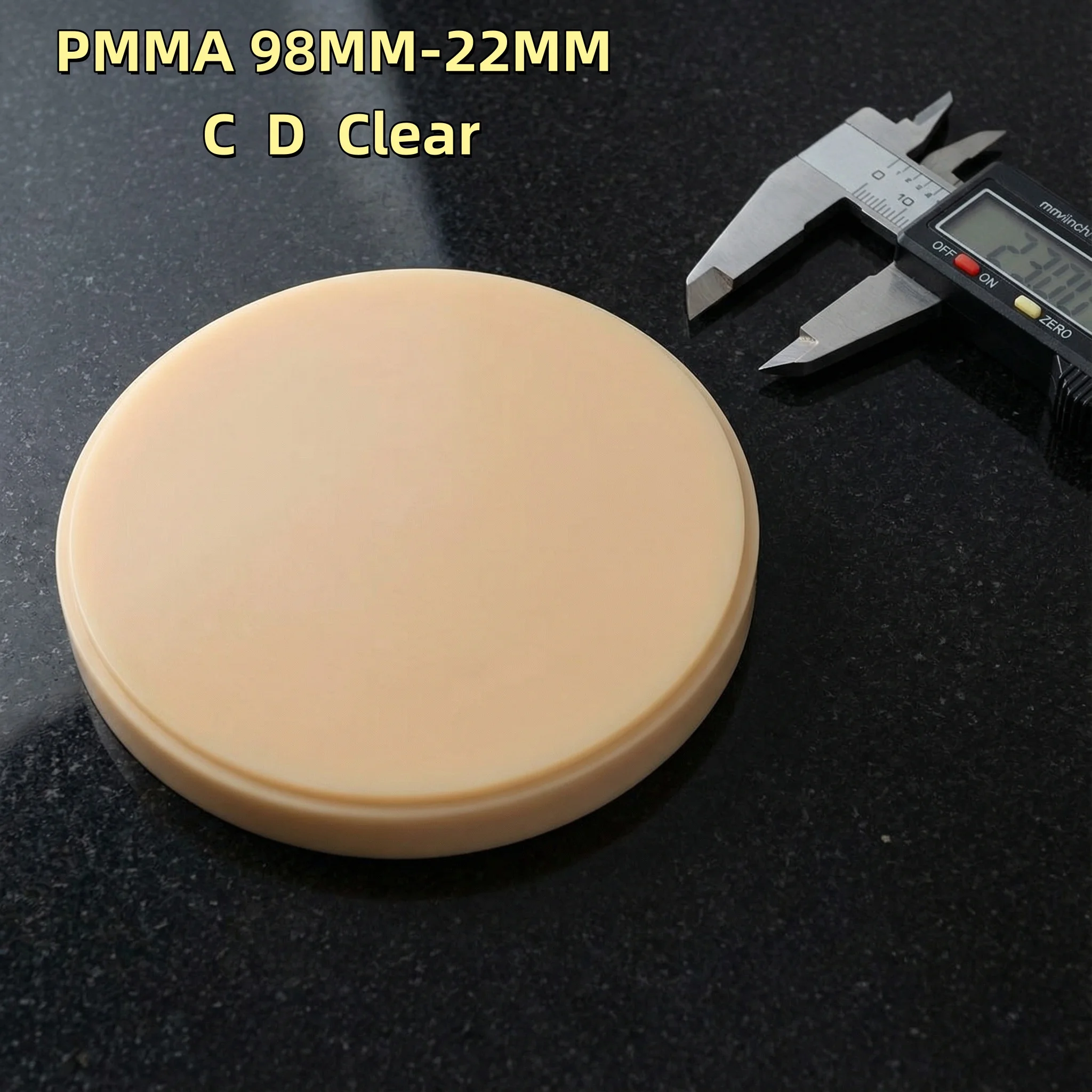 PMMA 98x22mm Acrylic PMMA C1/C2/C3/C4/D2/D3/D4/Clear CAD CAM Blocks PMMA Disc Temporary Bridge Dental Restorations
PMMA 98x22mm Acrylic PMMA C1/C2/C3/C4/D2/D3/D4/Clear CAD CAM Blocks PMMA Disc Temporary Bridge Dental Restorations
