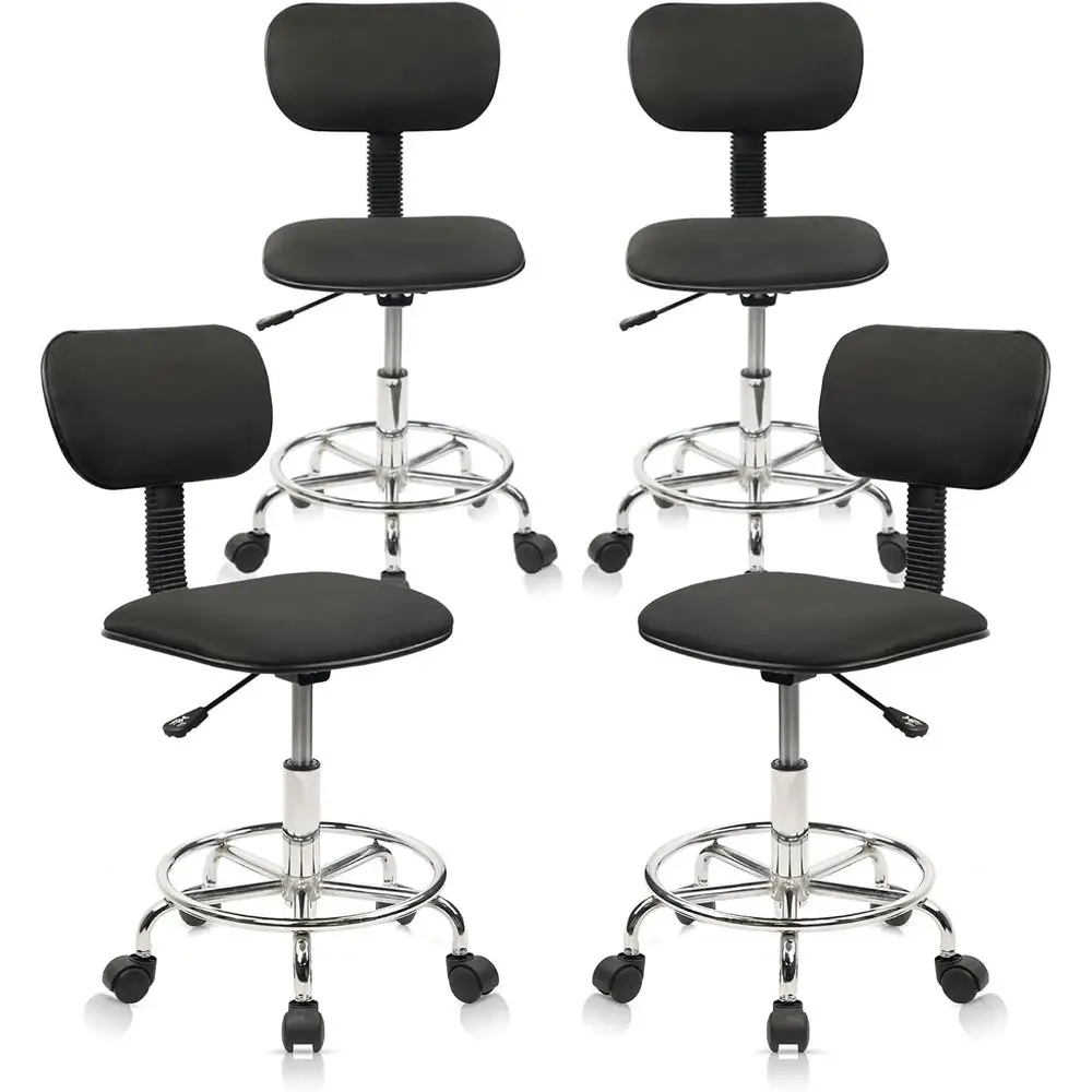 Adjustable Height Swivel Stool with Backrest, Wide and Low Design for Office, Spa, Tattoo, or Barber Use, Black Set of 4
Adjustable Height Swivel Stool with Backrest, Wide and Low Design for Office, Spa, Tattoo, or Barber Use, Black Set of 4