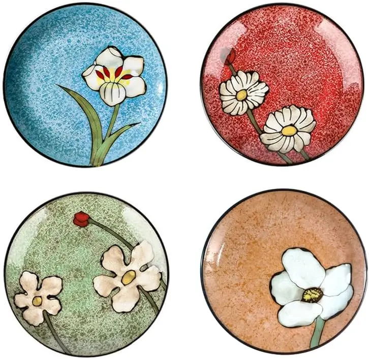 Ceramic Salad Plates Set of 4, 8.2 Inch Underglaze Painting Dessert Plates, Appetizer Plates-Microwave, Oven and Dishwasher Safe
Ceramic Salad Plates Set of 4, 8.2 Inch Underglaze Painting Dessert Plates, Appetizer Plates-Microwave, Oven and Dishwasher Safe