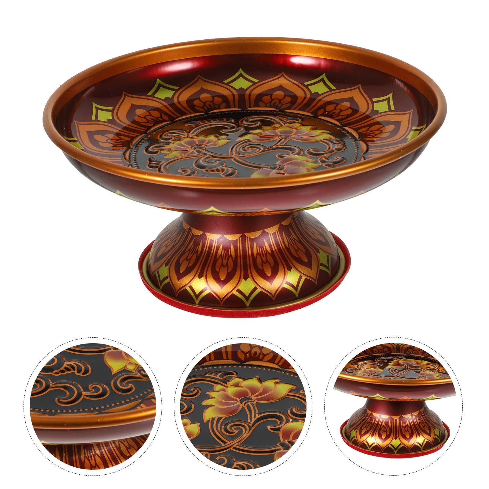Food Serving Creative Temple Sacrifice For Home Dried Fruit Offering Dark Red Tinplate Tray Large Capacity Easy Carry Classic
Food Serving Creative Temple Sacrifice For Home Dried Fruit Offering Dark Red Tinplate Tray Large Capacity Easy Carry Classic