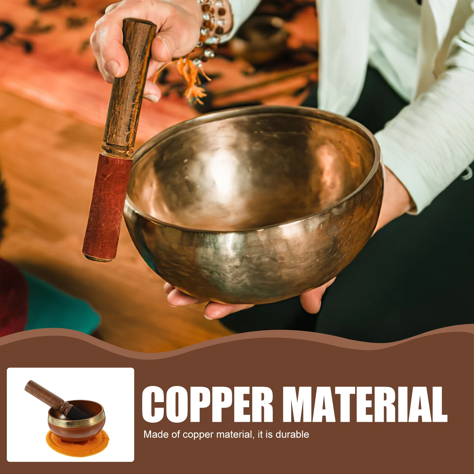 Multi-function Meditation Bowl Yoga Sound Set Accessories Small Singing Orange Copper Bowls
Multi-function Meditation Bowl Yoga Sound Set Accessories Small Singing Orange Copper Bowls