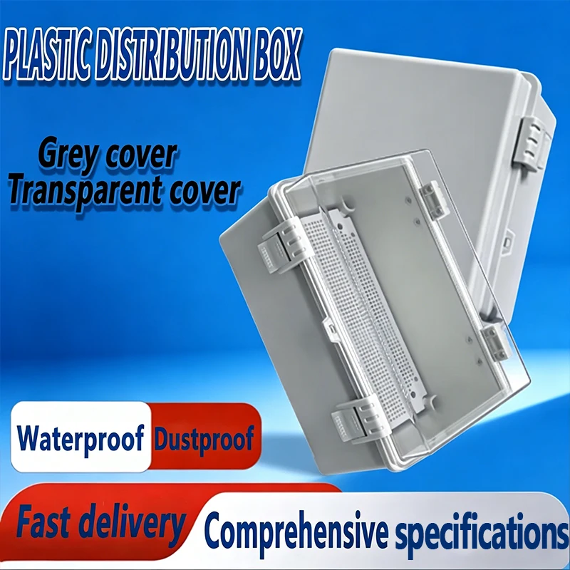 IP66 Waterproof Gray/Transparent Cover Enclosure Juction Box ABS Plastic Outdoor Electronic Instrument Hinge Case
IP66 Waterproof Gray/Transparent Cover Enclosure Juction Box ABS Plastic Outdoor Electronic Instrument Hinge Case