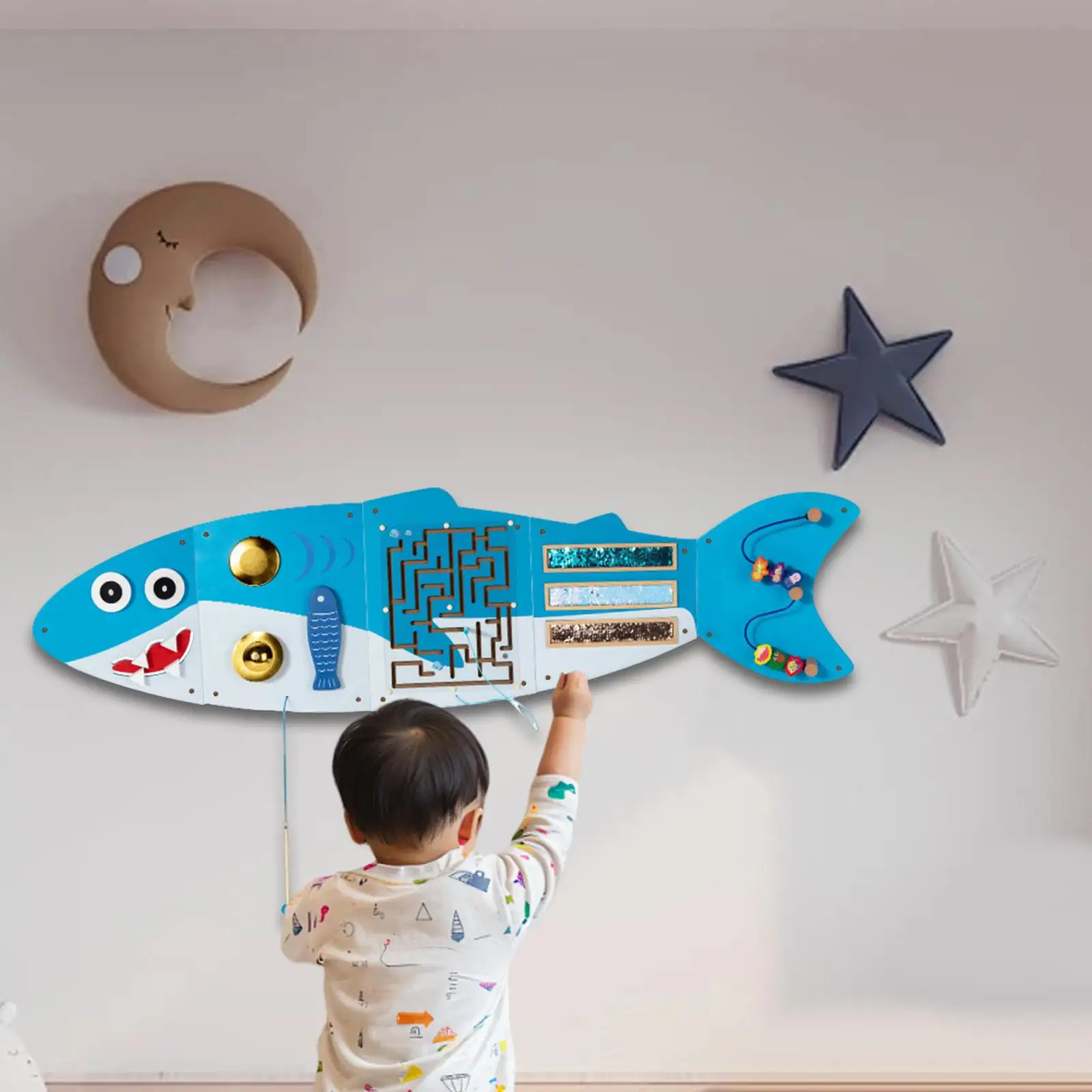 Shark Montessori Busy Board Game Wood Learning Toys for Toddler Playroom Kids Play Room Decor Boys and Girls Children's Daycare
Shark Montessori Busy Board Game Wood Learning Toys for Toddler Playroom Kids Play Room Decor Boys and Girls Children's Daycare