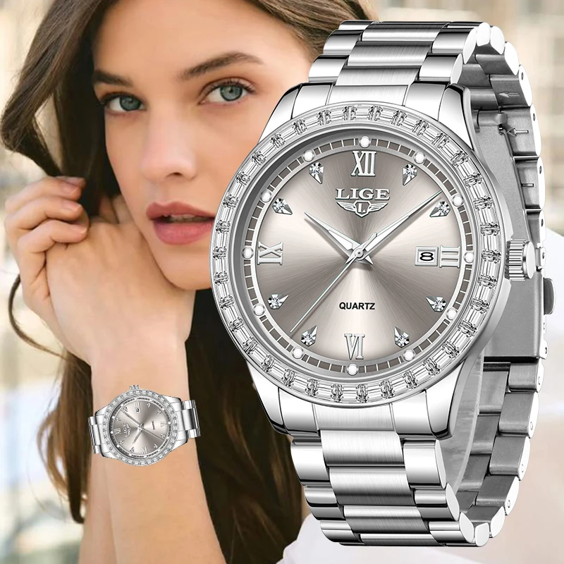 LIGE elegant Watch for Women waterproof luminous business casual fashion calendar Watch women luxury quartz Girls Clock Gift+BOX
LIGE elegant Watch for Women waterproof luminous business casual fashion calendar Watch women luxury quartz Girls Clock Gift+BOX