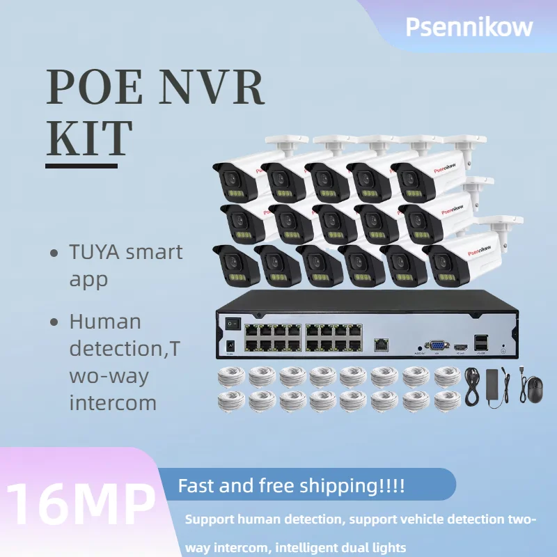 4K Ultra 16CH POE IP-камера Система безопасности Ночное видение 1080P HD Запись 2-стороннее аудио Всепогодный комплект наружного наблюдения
4K Ultra 16CH POE IP-камера Система безопасности Ночное видение 1080P HD Запись 2-стороннее аудио Всепогодный комплект наружного наблюдения