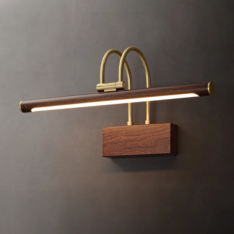 American minimalist retro wood mirror front wall lamp designer pure copper bathroom bathroom mirror headlights
American minimalist retro wood mirror front wall lamp designer pure copper bathroom bathroom mirror headlights