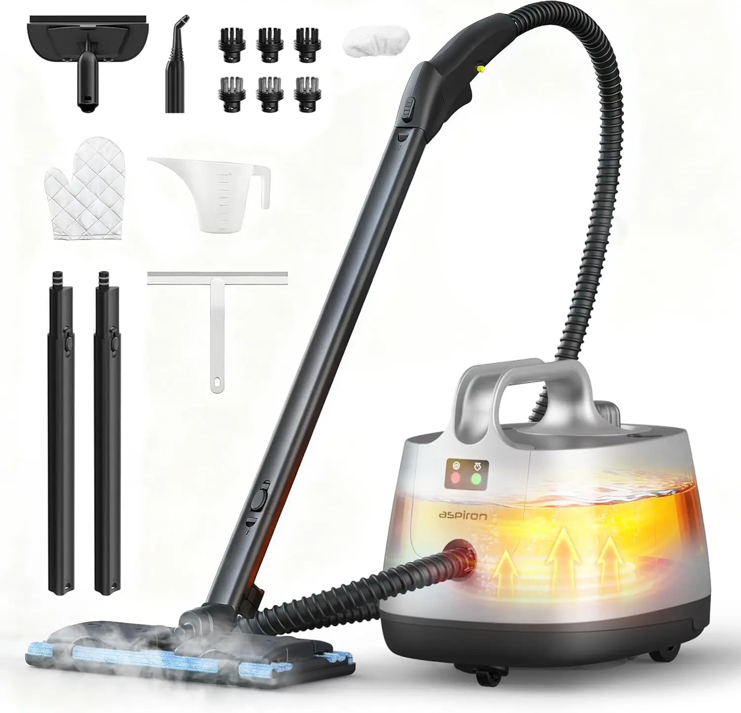 Powerful Handheld Steam Cleaner 293°F 58 PSI, 50oz Tank, 21 Attachments for Floors, Carpets, Cars, Tiles
Powerful Handheld Steam Cleaner 293°F 58 PSI, 50oz Tank, 21 Attachments for Floors, Carpets, Cars, Tiles