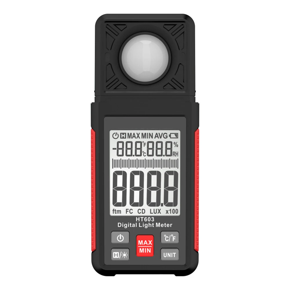 Large Screen Digital Lux Meter HT603 Equipped with Temperature and Humidity Measurement Functions and Adjustable Probe
Large Screen Digital Lux Meter HT603 Equipped with Temperature and Humidity Measurement Functions and Adjustable Probe