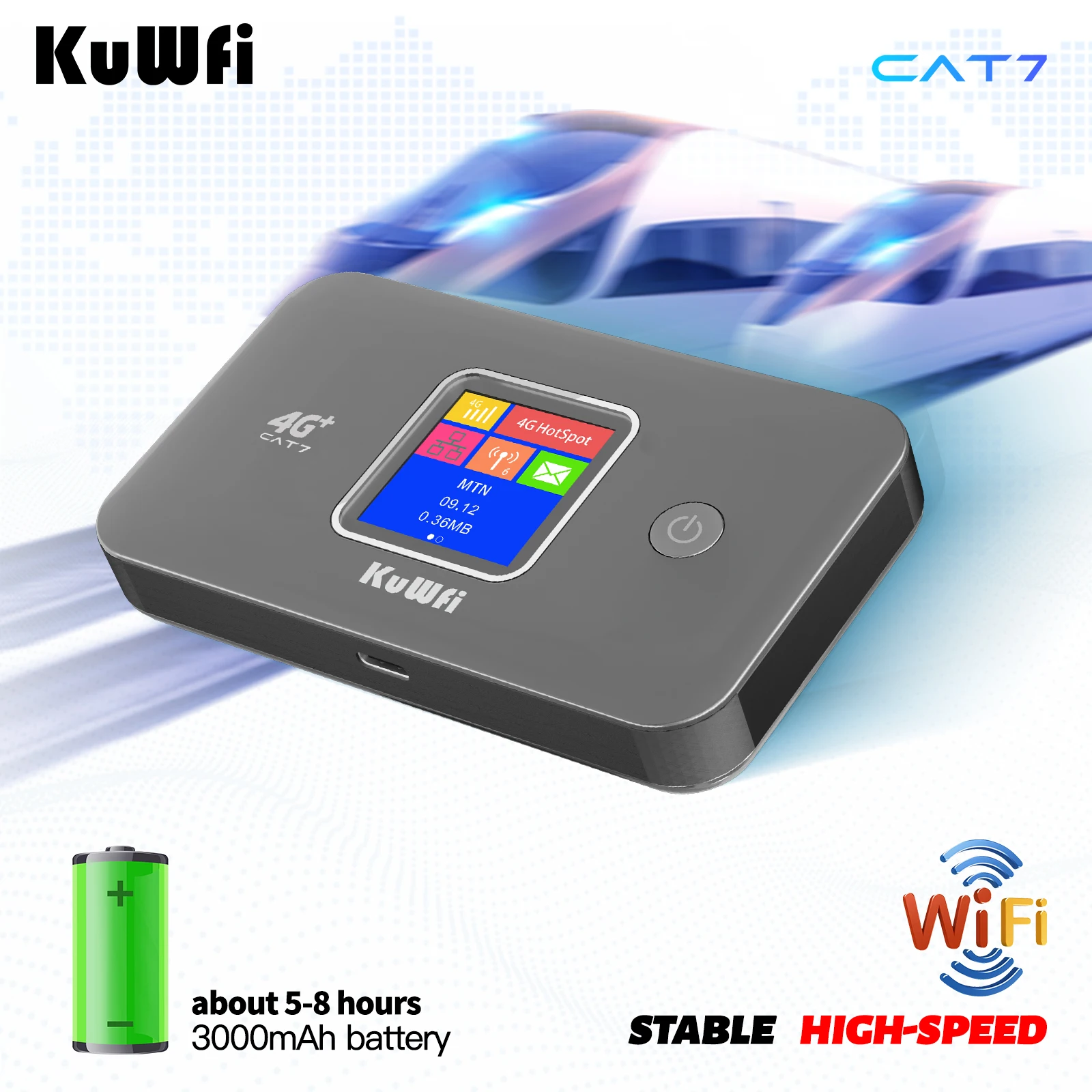 KuWfi MF801 Portable WiFi for Travel | High-Speed Internet|Long-Lasting 3000mAh Battery, Compact & Secure Mifi Router for Use
KuWfi MF801 Portable WiFi for Travel | High-Speed Internet|Long-Lasting 3000mAh Battery, Compact & Secure Mifi Router for Use