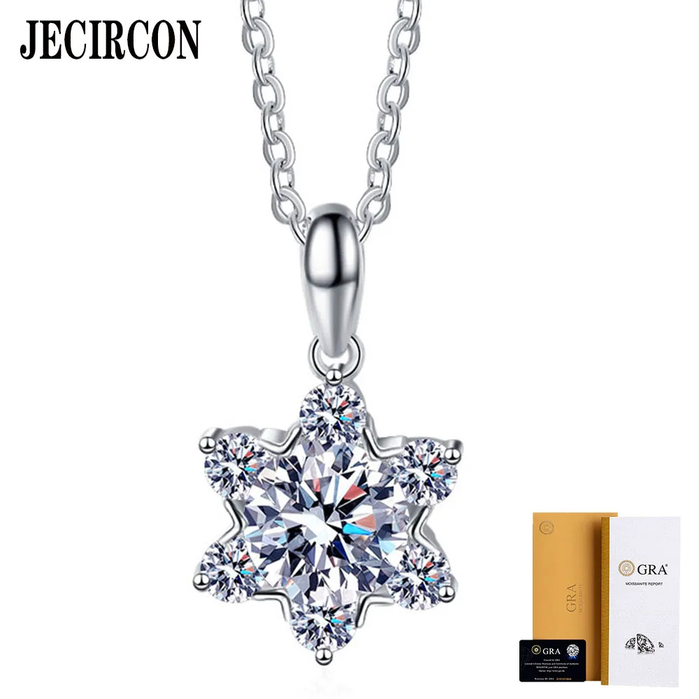 JECIRCON Valentine's Day Jewelry 1ct Moissanite Necklace for Women 925 Sterling Silver Snowflake Pendant Clavicle Accessories
JECIRCON Valentine's Day Jewelry 1ct Moissanite Necklace for Women 925 Sterling Silver Snowflake Pendant Clavicle Accessories