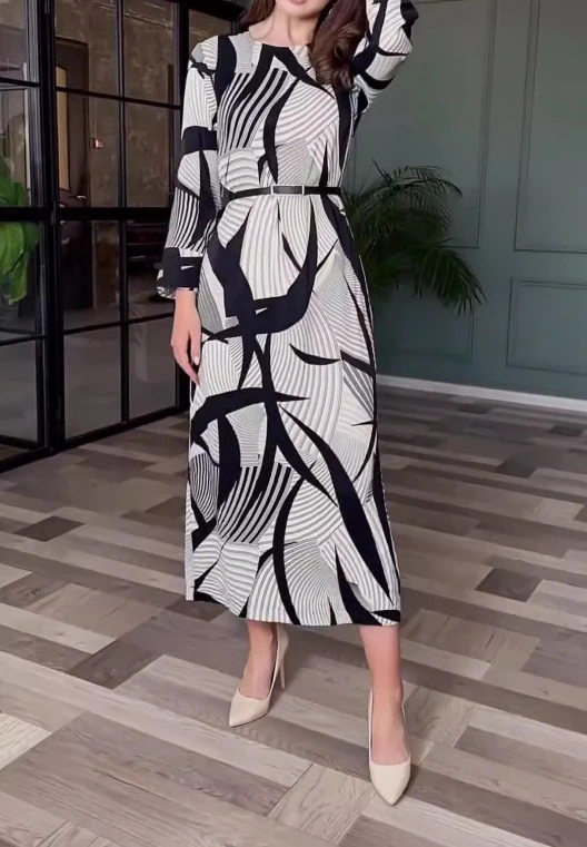 Obedient and Beautiful Woman with Fashionable Temperament, High-End Printed Elastic Waist, Long Sleeved Zippered Dress
Obedient and Beautiful Woman with Fashionable Temperament, High-End Printed Elastic Waist, Long Sleeved Zippered Dress