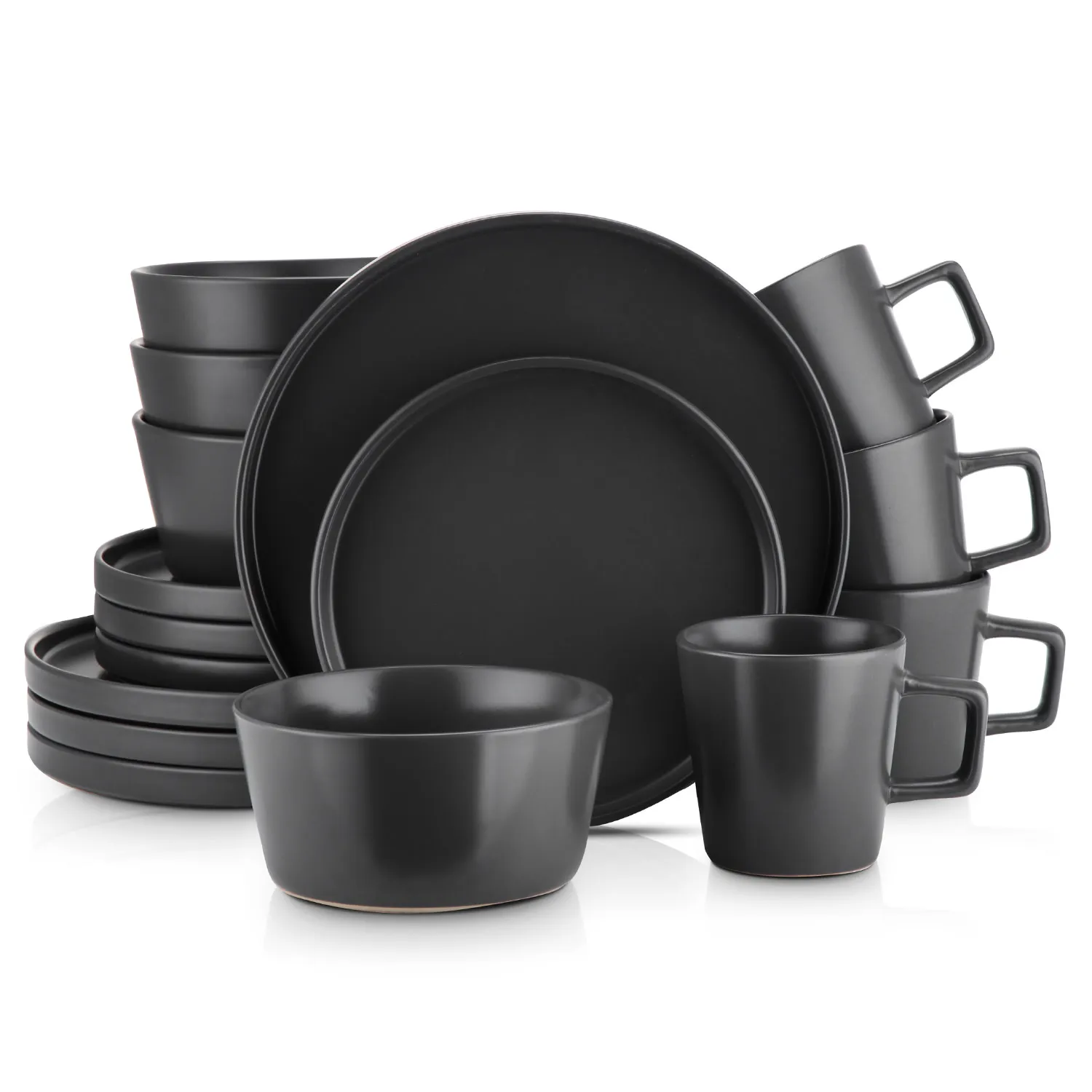 Black Matte Stoneware Dinnerware Set, 16-Piece, Modern Dining Essentials
Black Matte Stoneware Dinnerware Set, 16-Piece, Modern Dining Essentials