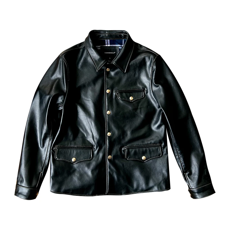 New High Quality Top Layer Horseskin Jacket Men's Lapel Collar Genuine Leather Casual Single Breasted Motorcycle Leather Jacket
New High Quality Top Layer Horseskin Jacket Men's Lapel Collar Genuine Leather Casual Single Breasted Motorcycle Leather Jacket
