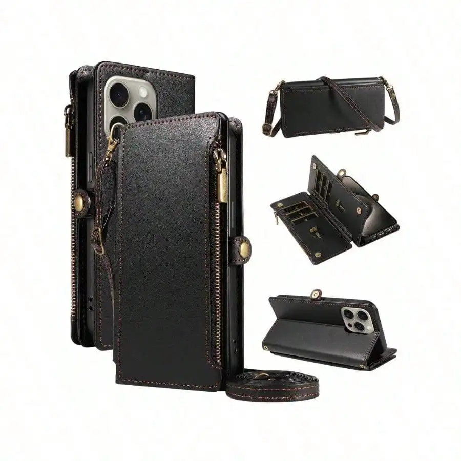 Leather Lanyard,multifunctional Leather Wallet Cover with Card Slot,horizontal Strap,compatible with IPhone 17 Pro Max/series.
Leather Lanyard,multifunctional Leather Wallet Cover with Card Slot,horizontal Strap,compatible with IPhone 17 Pro Max/series.