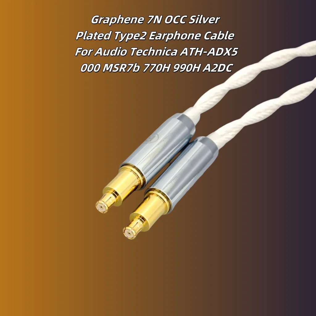 Graphene 7N OCC Silver Plated Type2 Earphone Cable For Audio Technica ATH-ADX5000 MSR7b 770H 990H A2DC 8142
Graphene 7N OCC Silver Plated Type2 Earphone Cable For Audio Technica ATH-ADX5000 MSR7b 770H 990H A2DC 8142