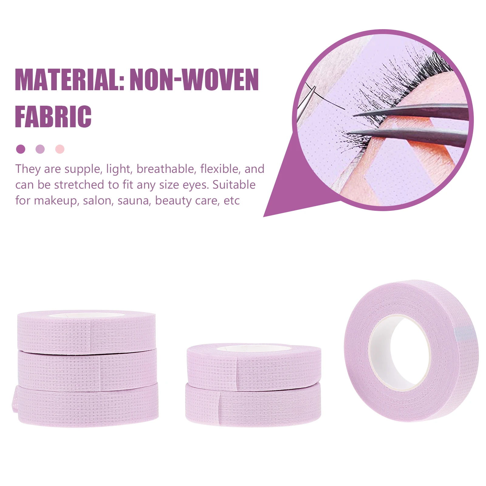6pcs 6 Rolls Disposable Non-Woven Eyelash Extension Bands Beauty Care Tapes For Salon Violet Color One Size Fits All
6pcs 6 Rolls Disposable Non-Woven Eyelash Extension Bands Beauty Care Tapes For Salon Violet Color One Size Fits All
