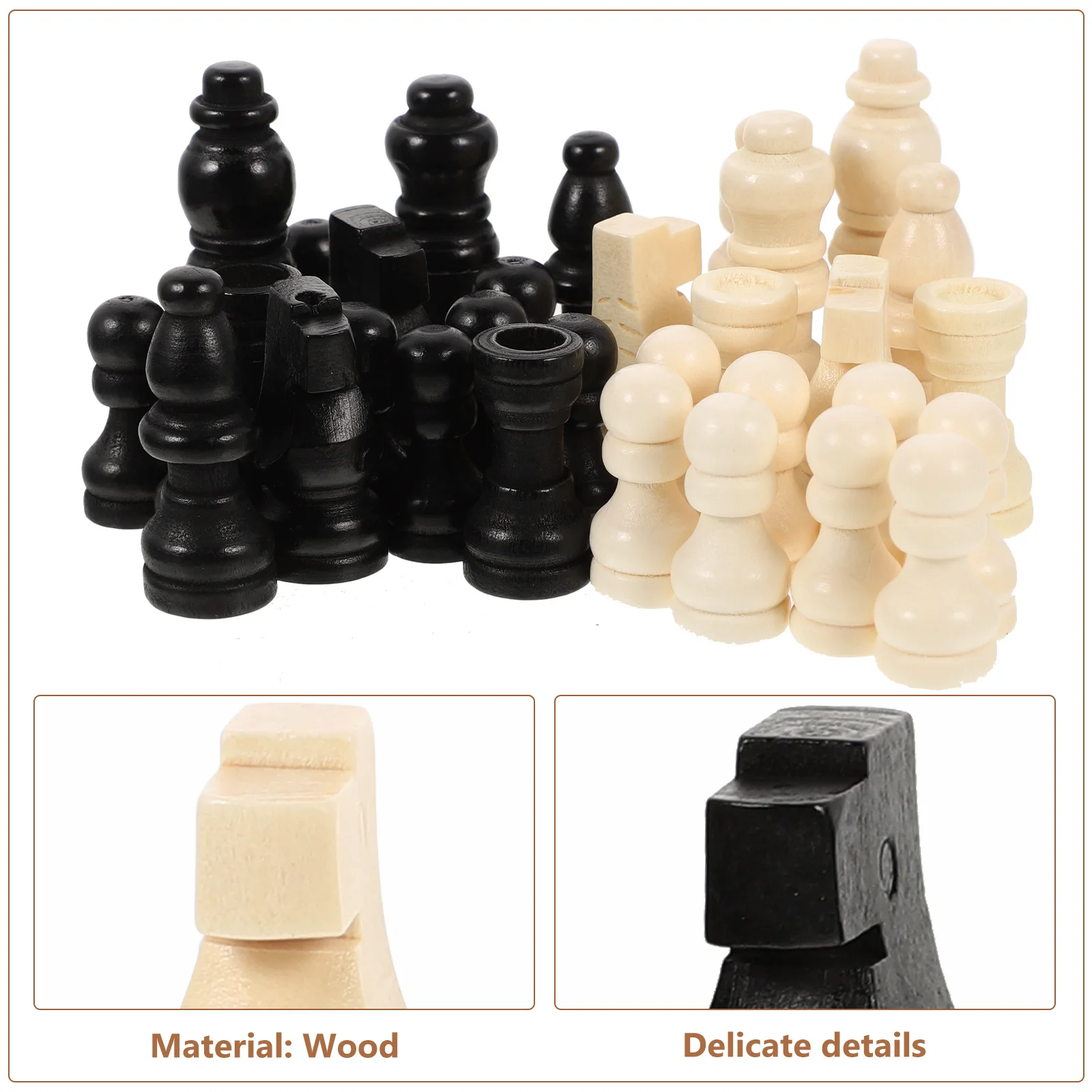 2 Sets Chess Pieces for Beginners Board Accessories Exquisite Mini Wood International Standard Chessboard
2 Sets Chess Pieces for Beginners Board Accessories Exquisite Mini Wood International Standard Chessboard