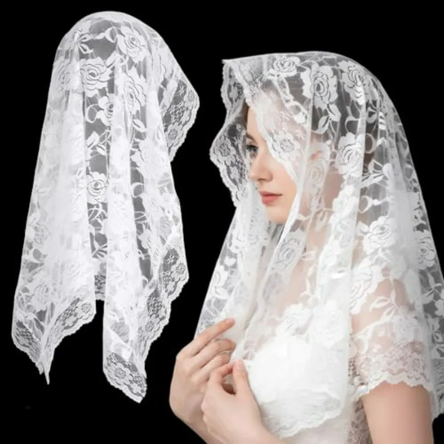 White Lace Veil Bridal Wedding Veils Spanish Style Laces Veil Veils for Women Wedding Cathedral Head Covering Lace Scarf for Wo
White Lace Veil Bridal Wedding Veils Spanish Style Laces Veil Veils for Women Wedding Cathedral Head Covering Lace Scarf for Wo