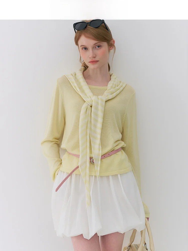 Белый вязаный шарф из гусиной шерсти и желтый шелковый комплект из двух предметов (топ и брюки) для женщин, весна 2026, новинка, 100% шелк, повседневный свободный крой, мягкая ткань, длинный рукав
Белый вязаный шарф из гусиной шерсти и желтый шелковый комплект из двух предметов (топ и брюки) для женщин, весна 2026, новинка, 100% шелк, повседневный свободный крой, мягкая ткань, длинный рукав