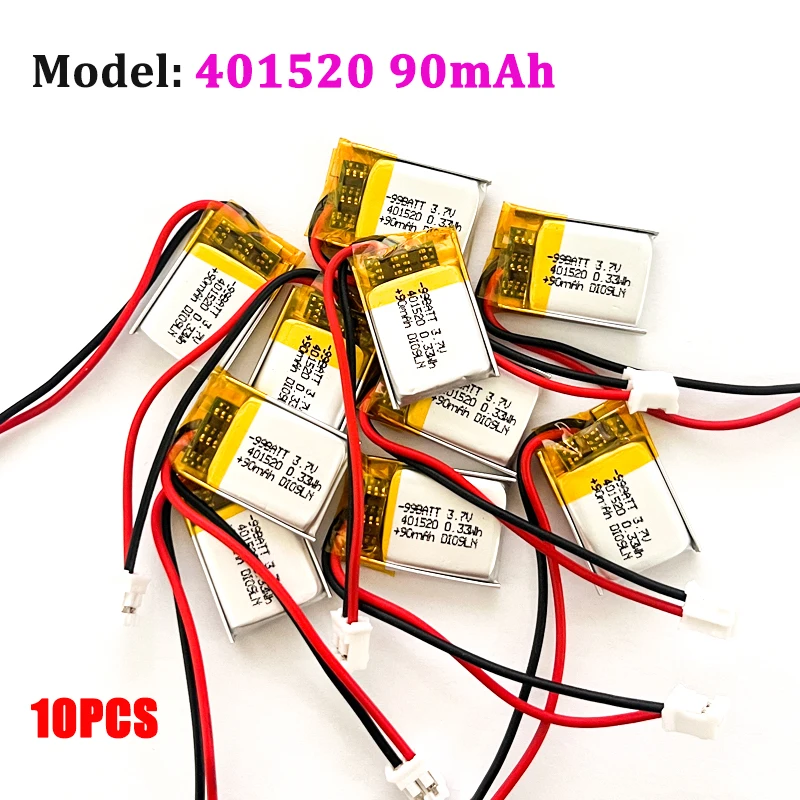 10PCS 401520 3.7V Li Polymer Battery 90mAh Rechargeable Batteryies 041520 401519 401420 for Bluetooth Headset Wireless Mouse
10PCS 401520 3.7V Li Polymer Battery 90mAh Rechargeable Batteryies 041520 401519 401420 for Bluetooth Headset Wireless Mouse