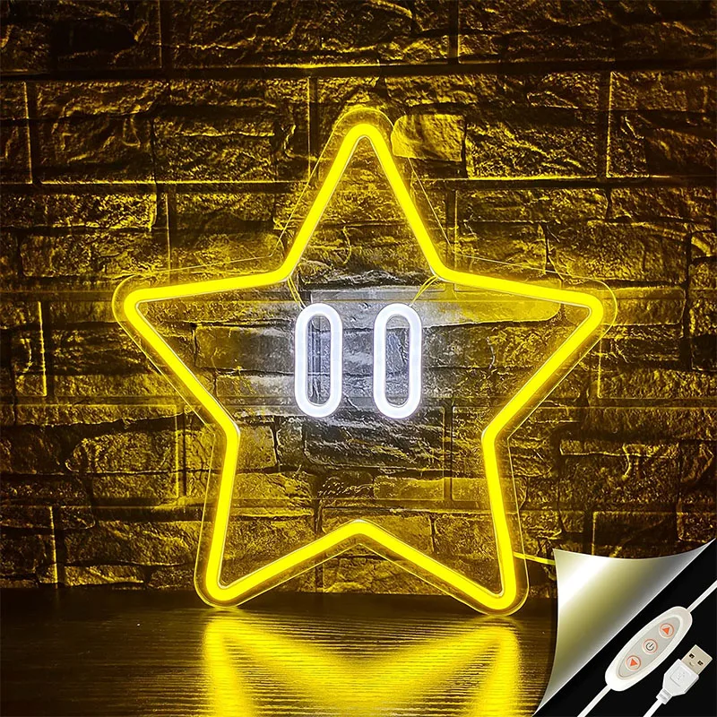 Star Neon Sign Gaming Neon Sign for Mario Game Room Decor Man Cave Kids Room Star Gaming Wall Decor Neon Light Sign
Star Neon Sign Gaming Neon Sign for Mario Game Room Decor Man Cave Kids Room Star Gaming Wall Decor Neon Light Sign